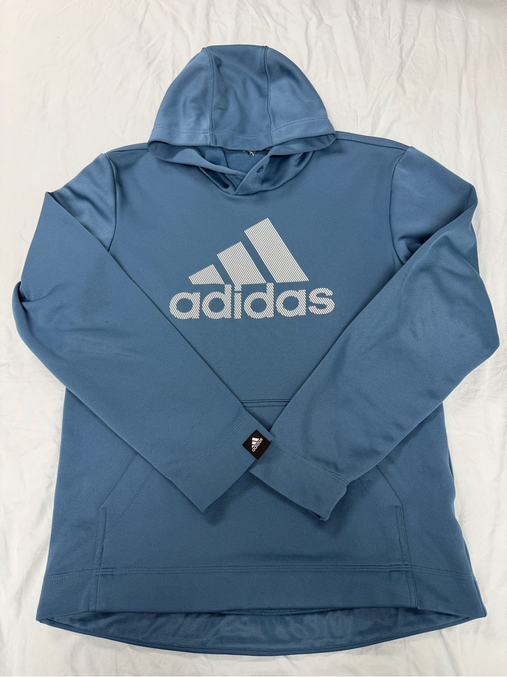 Adidas Steel Blue / Dusty Blue Graphic Pullover Hoodie